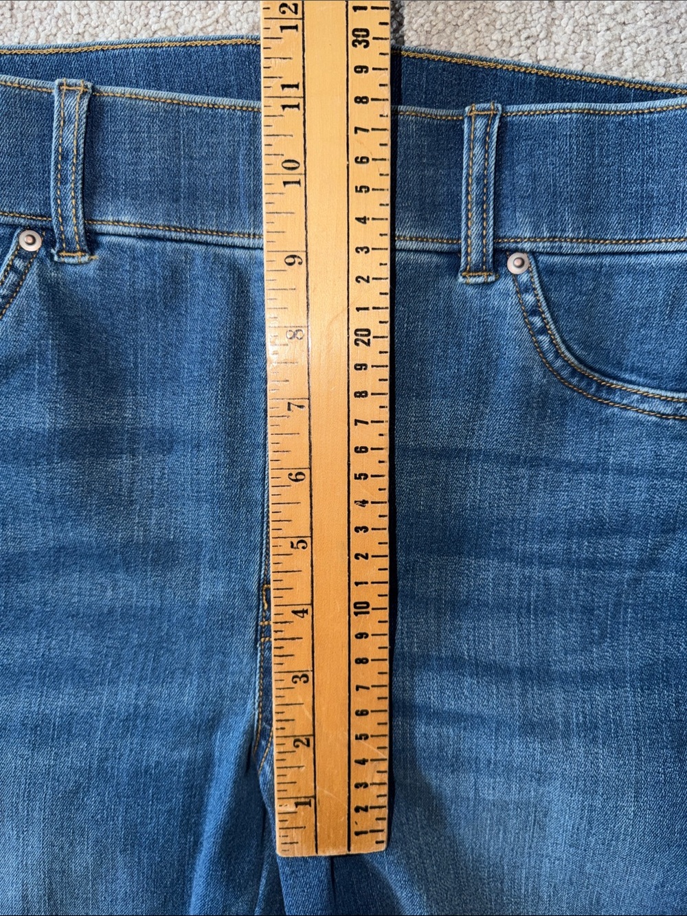 SPANX Flare Jeans Indigo Pull On Shaping Denim Size L - Picture 10 of 11